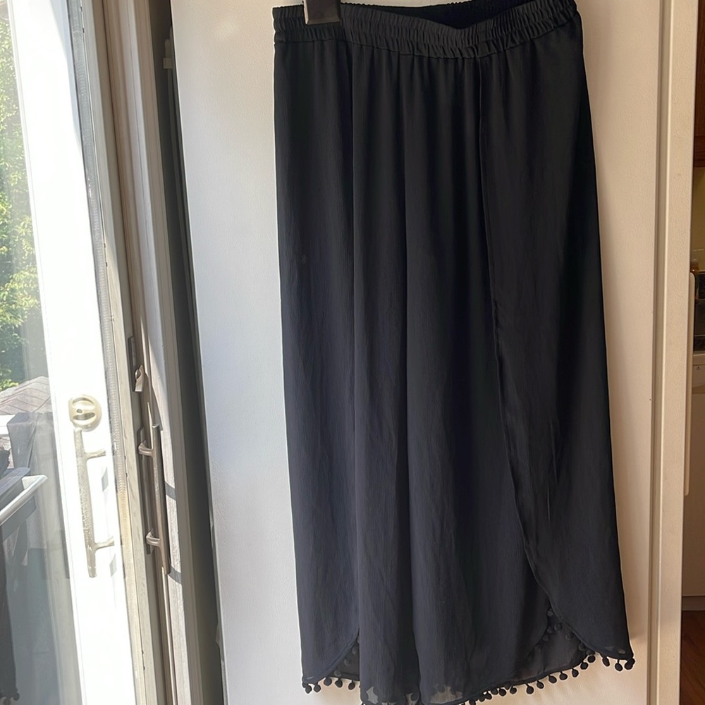 Time and Tru Sheer Bathing Suit Coverup Pants with Pompoms Vacation Ready! XL